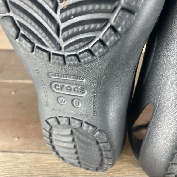 Crocs kadee womens size 8 shoes black rubber slip on comfort flats sandals - Picture 8 of 8